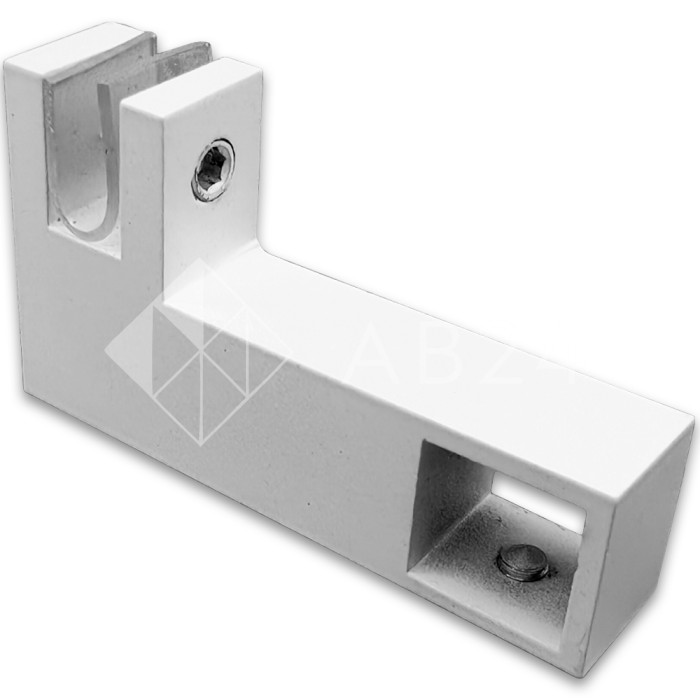 Держатель стекла FDC-55 сквозной 15х15 горизонтальный, нержавейка/белый