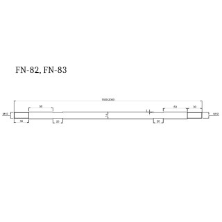 Тяга FN-83 для стеклянного козырька Ø14 мм М12, ванта 2000 мм, нержавейка/матовый