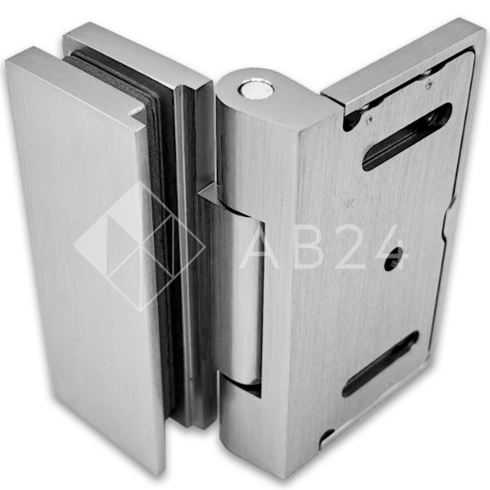 Петля Гера FDP-122 стена-стекло, открывание 90° внутрь, латунь/матовый