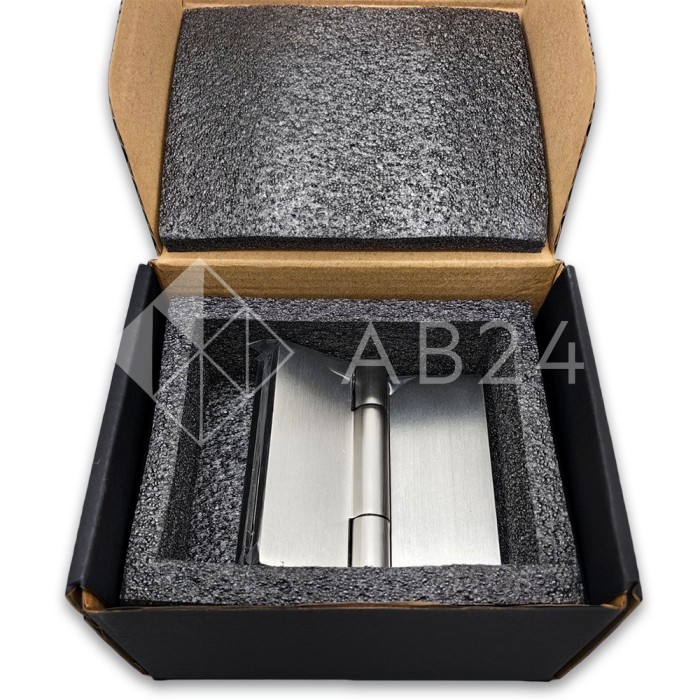 Петля Гера FDP-122 стена-стекло, открывание 90° внутрь, латунь/матовый