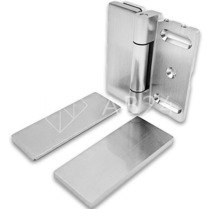 Петля Гера FDP-122 стена-стекло, открывание 90° внутрь, латунь/матовый