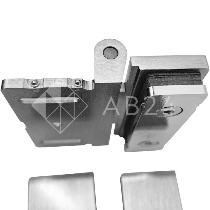 Петля Гера FDP-122 стена-стекло, открывание 90° внутрь, латунь/матовый