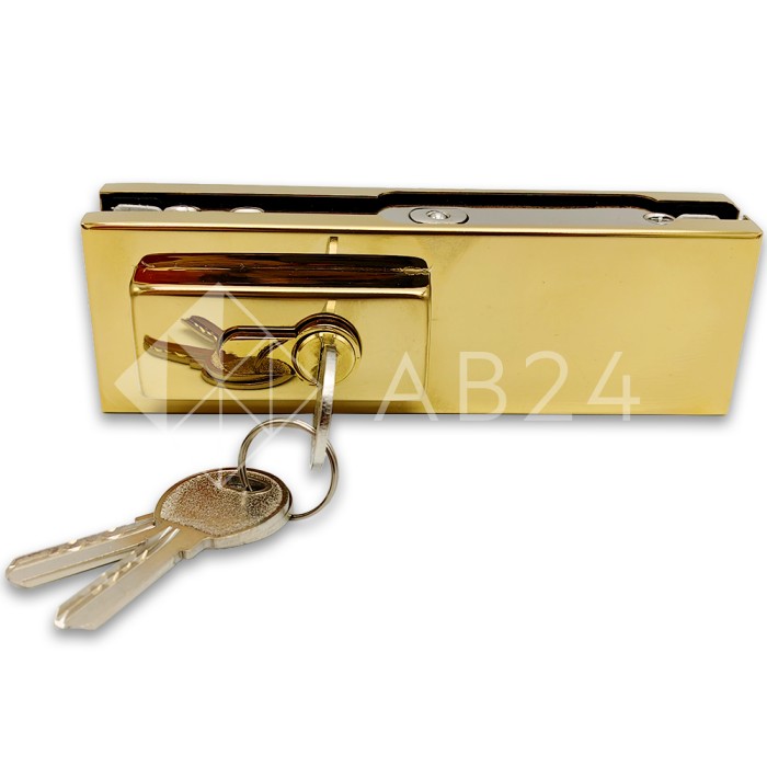 Замок FKZ-30 с овальным ригелем ключ/ключ, нержавейка/золото