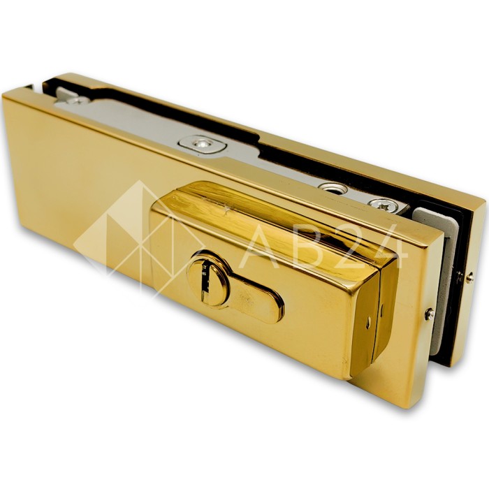 Замок FKZ-30 с овальным ригелем ключ/ключ, нержавейка/золото