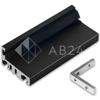 Комплект дверной коробки FDM-65, L-образный 3 м, алюминий/черный