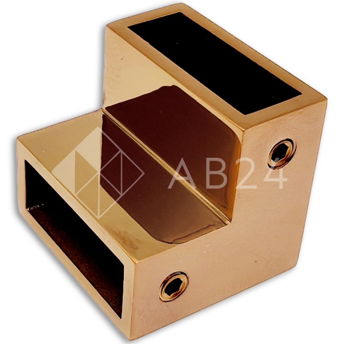 Соединитель FDC-32 трубы 30х10 угловой 90° вертикальный, нержавейка/розовое золото