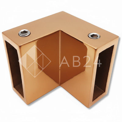 Соединитель FDC-32 трубы 30х10 угловой 90° вертикальный, нержавейка/розовое золото