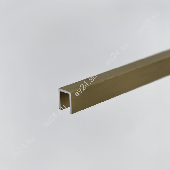 Профиль для стекла и зеркал FSZP-10.3 толщиной 4 мм, длина 3 метра, алюминий/брашированное золото