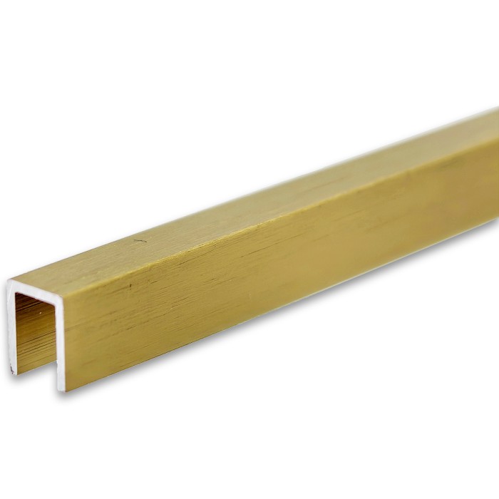 Профиль для стекла и зеркал FSZP-10.3 толщиной 4 мм, длина 3 метра, алюминий/брашированное золото