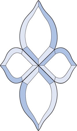 Бевелс AV02 дверной (4 элемента) 180 х 308 мм