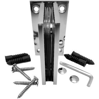 Петля Альфа FDP-11-DEF с дефектом стена-стекло с центр. креплением, нержавейка/полированный