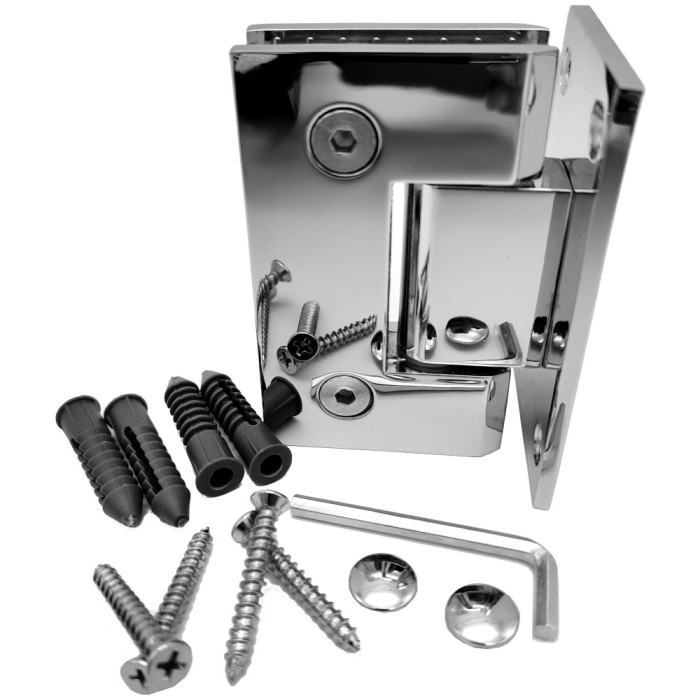 Петля Альфа FDP-11-DEF с дефектом стена-стекло с центр. креплением, нержавейка/полированный