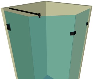 Душевая кабина пятиугольная DK-307К на коннекторах