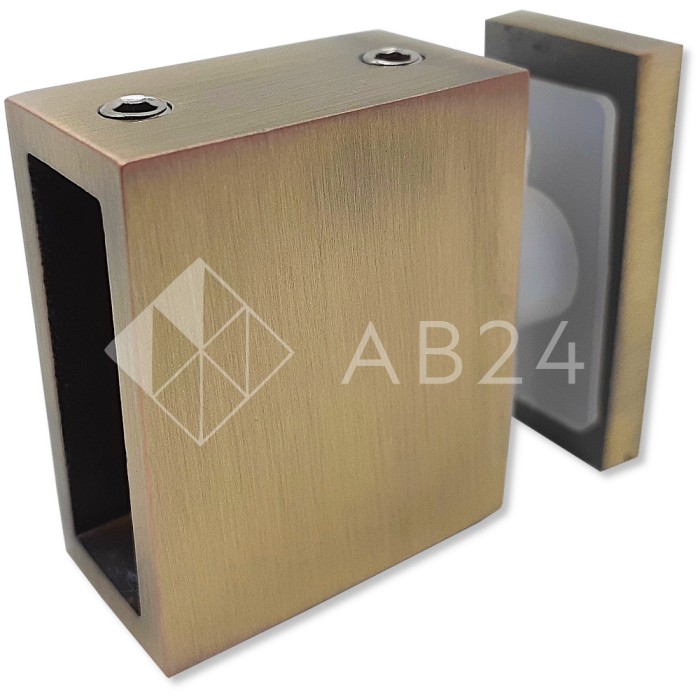 Крепление FDC-34 трубы 30х10 к стеклу, нержавейка/бронза