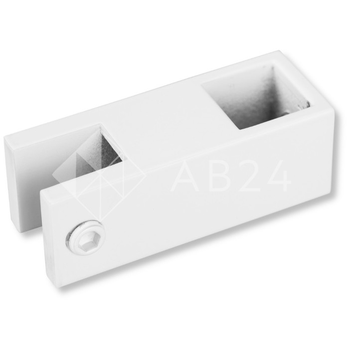 Держатель стекла FDC-58 сквозной 15х15 вертикальный, нержавейка/белый