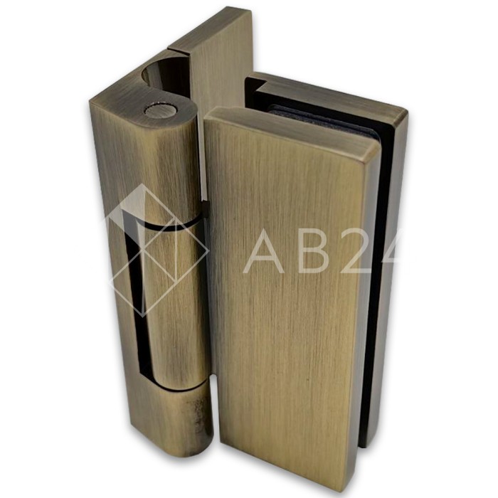 Петля Гера FDP-120 стена-стекло, открывание 90° наружу, латунь/бронза