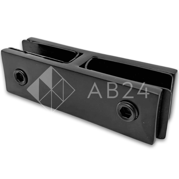 Крепление стекла FKK-201, 92х26 мм стекло-стекло 180°, нержавейка/черный