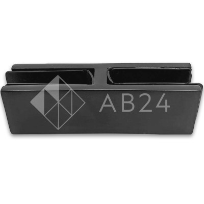 Крепление стекла FKK-201, 92х26 мм стекло-стекло 180°, нержавейка/черный