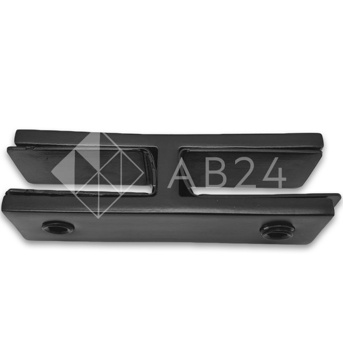 Крепление стекла FKK-201, 92х26 мм стекло-стекло 180°, нержавейка/черный