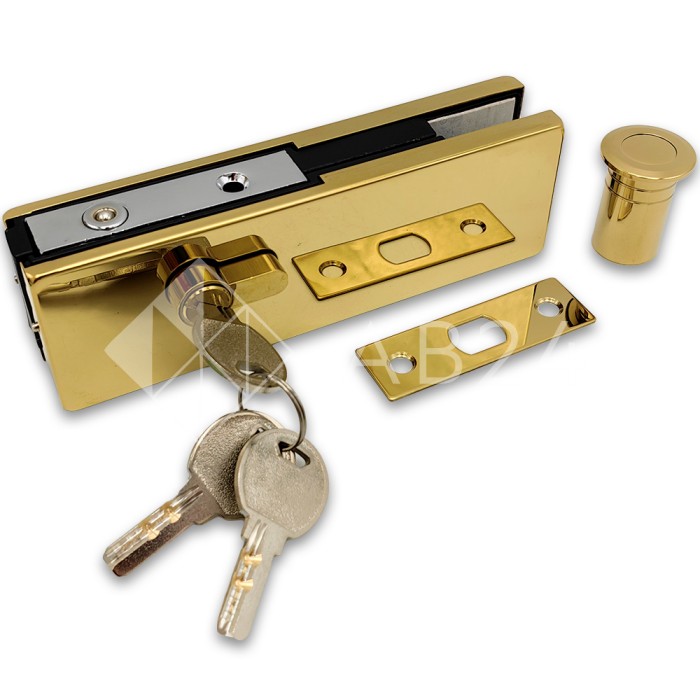 Замок FKZ-39 с круглым ригелем ключ/ключ, нержавейка/золото