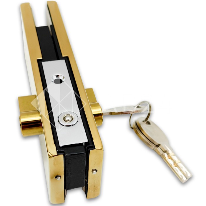 Замок FKZ-39 с круглым ригелем ключ/ключ, нержавейка/золото