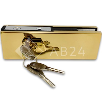 Замок FKZ-39 с круглым ригелем ключ/ключ, нержавейка/золото