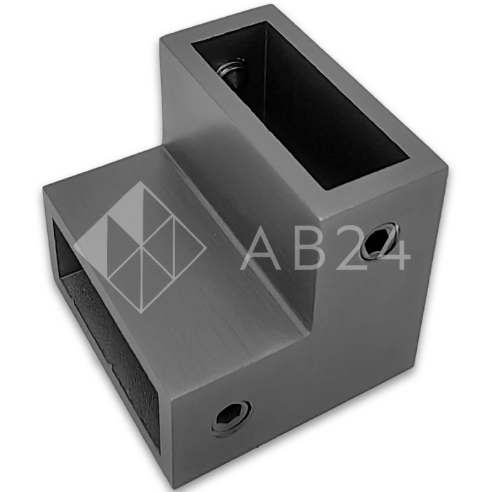 Соединитель FDC-32 трубы 30х10 угловой 90° вертикальный, нержавейка/оружейная сталь