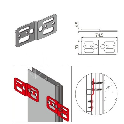 Крепеж FDMA-1904 дверной планки