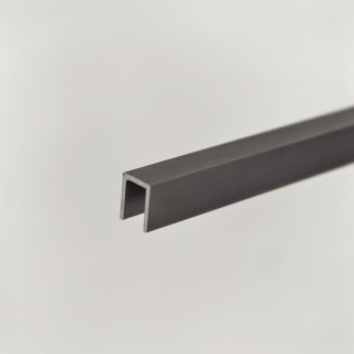 Профиль для стекла и зеркал FSZP-10.3 толщиной 4 мм, длина 3 метра, алюминий/оружейная сталь
