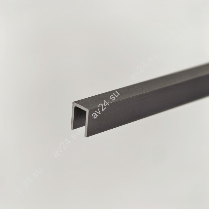 Профиль для стекла и зеркал FSZP-10.3 толщиной 4 мм, длина 3 метра, алюминий/оружейная сталь
