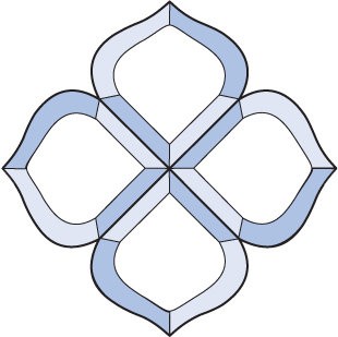 Бевелс AV03 дверной (4 элемента) 180 х 180 мм