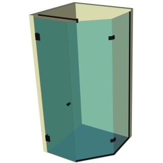 Душевая кабина пятиугольная DK-307P в опорном профиле