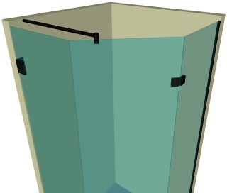 Душевая кабина пятиугольная DK-307P в опорном профиле