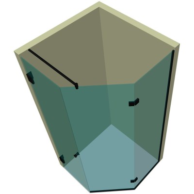 Душевая кабина пятиугольная DK-307P в опорном профиле