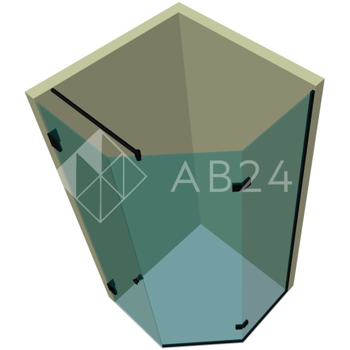 Душевая кабина пятиугольная DK-307P в опорном профиле