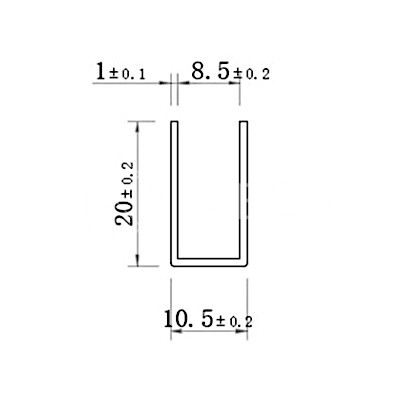Профиль для стекла FDPA-53.3, 20х10,5х1, длина 3 м, нержавейка/античная бронза