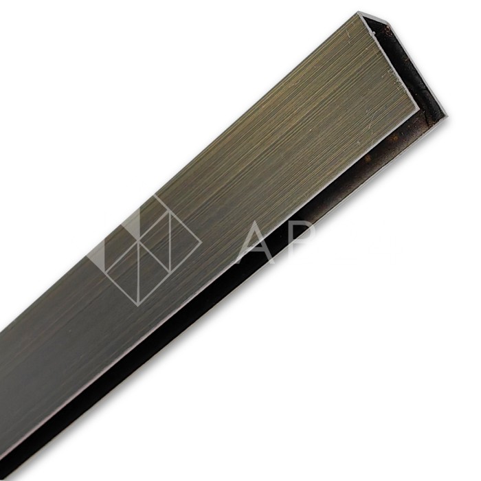 Профиль для стекла FDPA-53.3, 20х10,5х1, длина 3 м, нержавейка/античная бронза