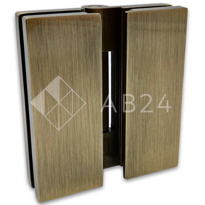 Петля Гера FDP-121 стекло-стекло 180°, латунь/бронза