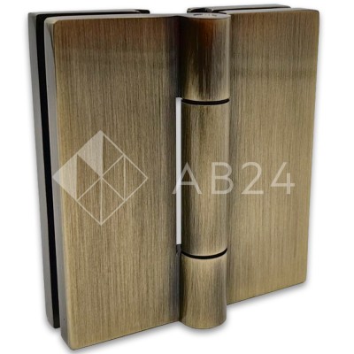 Петля Гера FDP-121 стекло-стекло 180°, латунь/бронза