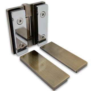 Петля Гера FDP-121 стекло-стекло 180°, латунь/бронза