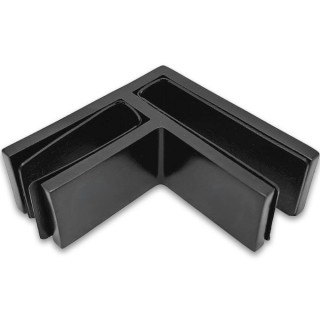 Крепление стекла FKK-202, 67х66 мм стекло-стекло 90°, нержавейка/черный