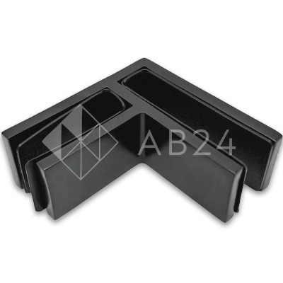 Крепление стекла FKK-202, 67х66 мм стекло-стекло 90°, нержавейка/черный