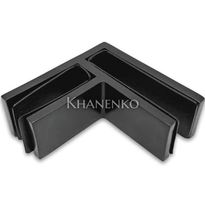 Крепление стекла FKK-202, 67х66 мм стекло-стекло 90°, нержавейка/черный