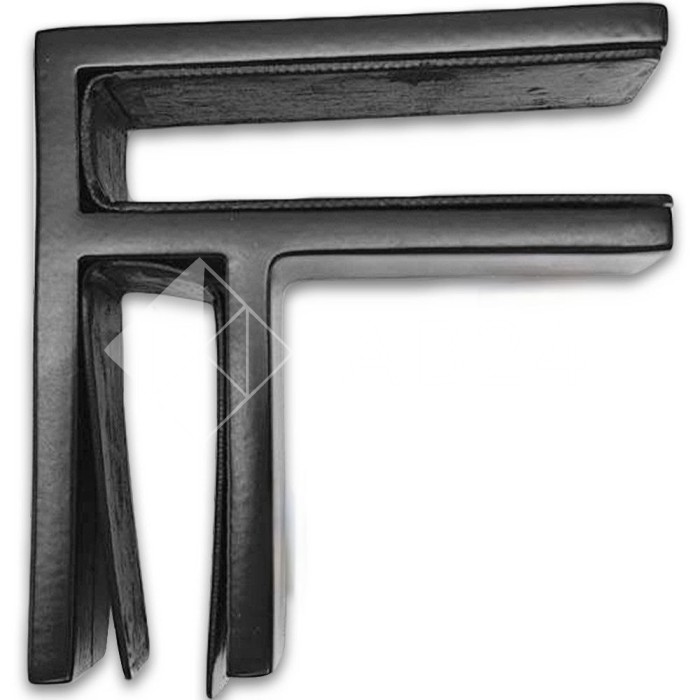 Крепление стекла FKK-202, 67х66 мм стекло-стекло 90°, нержавейка/черный