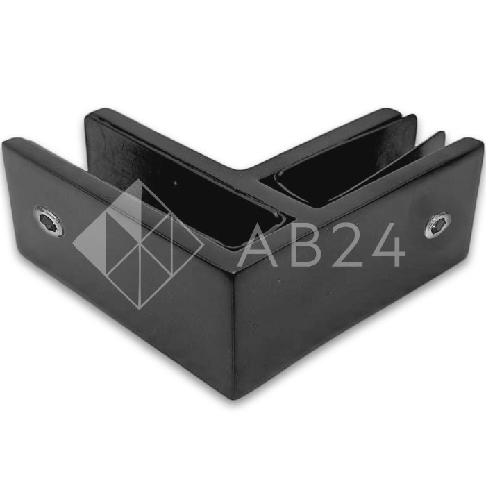 Крепление стекла FKK-202, 67х66 мм стекло-стекло 90°, нержавейка/черный