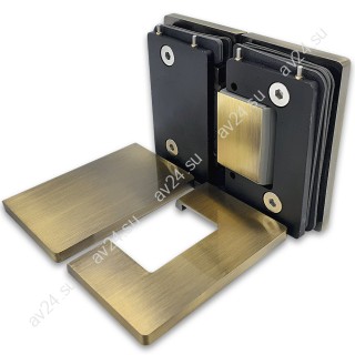 Петля FDP-132-DEF с дефектом Афина стекло-стекло 180°, латунь/бронза