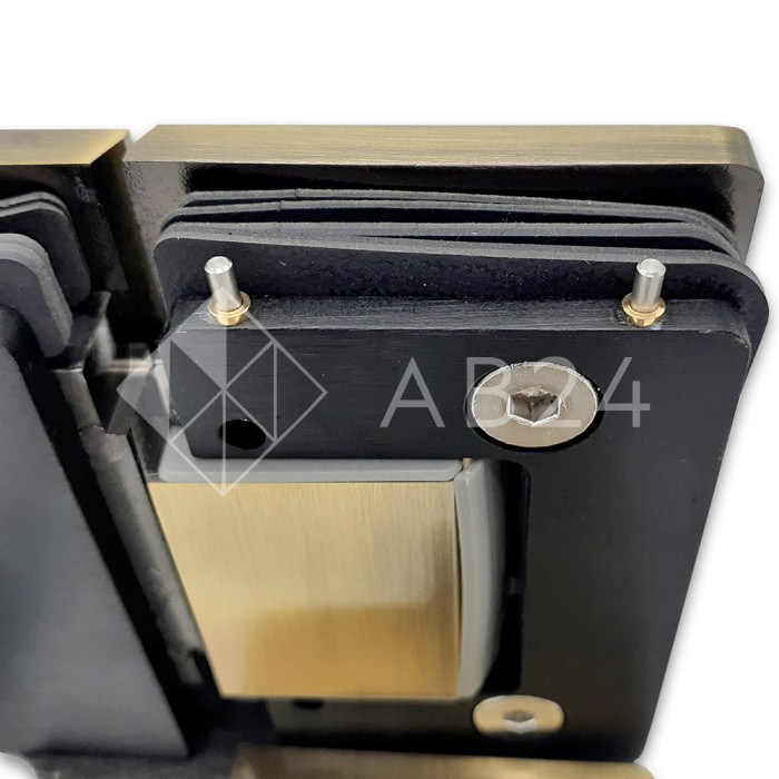 Петля FDP-132-DEF с дефектом Афина стекло-стекло 180°, латунь/бронза