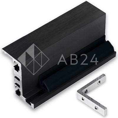 Комплект дверной коробки FDM-66, Z-образный 3м, алюминий/черный