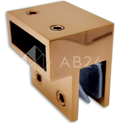 Держатель стекла FDC-33 торцевой 30х10 горизонтальный, нержавейка/розовое золото