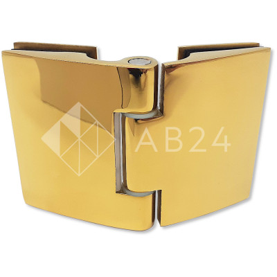 Петля Европа FDP-115-DEF с дефектом стекло-стекло 180° без крышек, нержавейка/золото